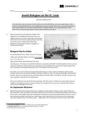 Jewish refugees on the st louis commonlit answer. . Jewish refugees on the st louis commonlit answer key